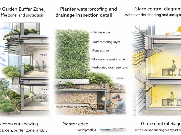 Sustainable building features in 3D diagrams